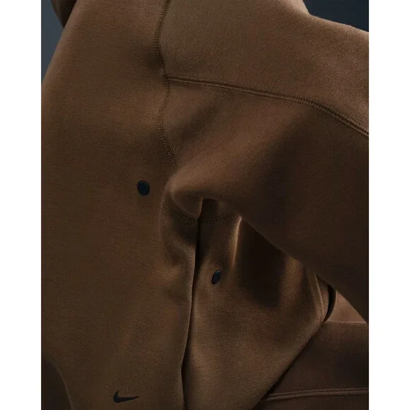 Nike Tech Fleece Hoodie Mens Mosswood Brown Kangaroo Pocket Pullover JAX1059